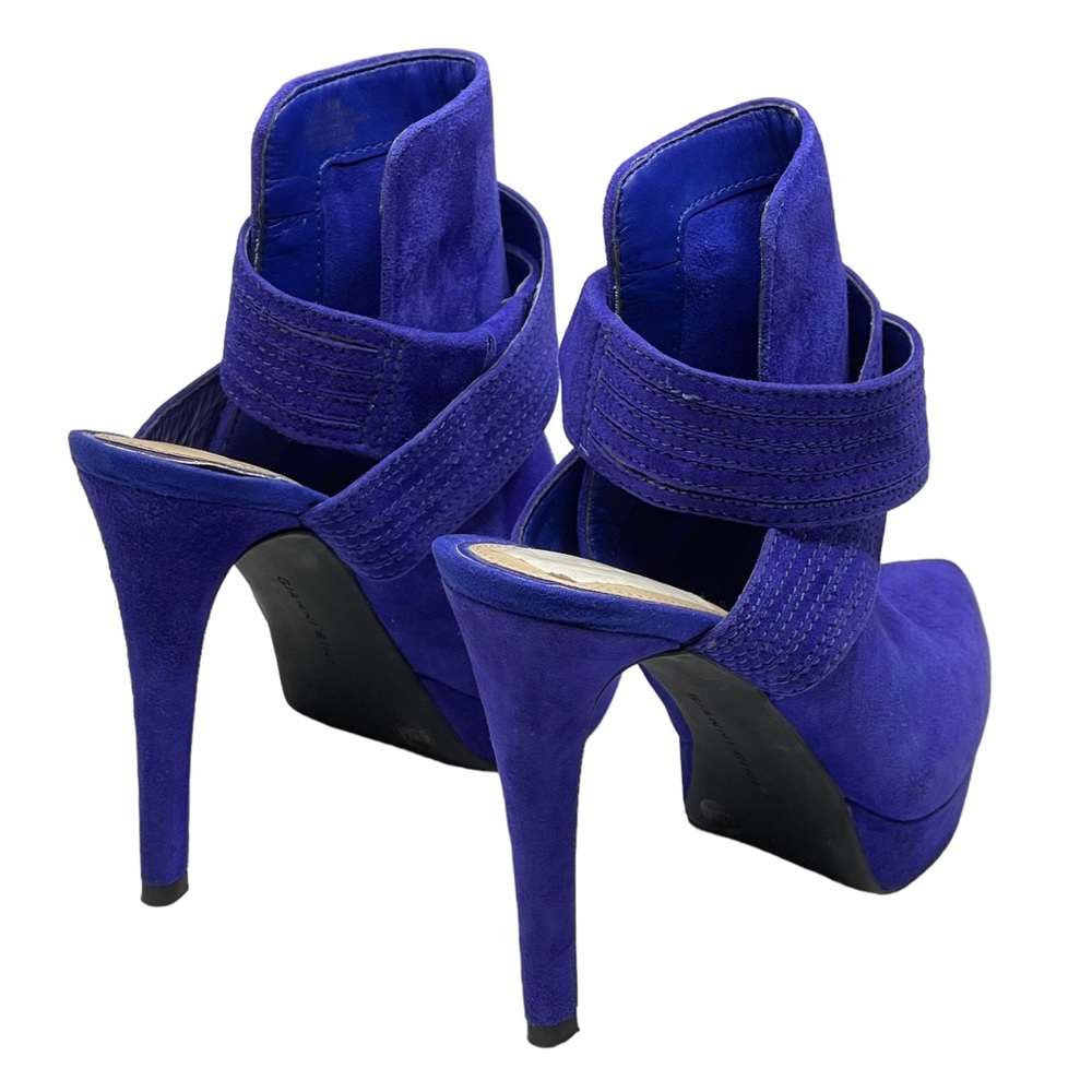 new Gianni Bini ♥︎ Suede Ankle Wrap Platform Slingback Stilettos Heels ♥︎ Cobalt - Picture 3 of 16